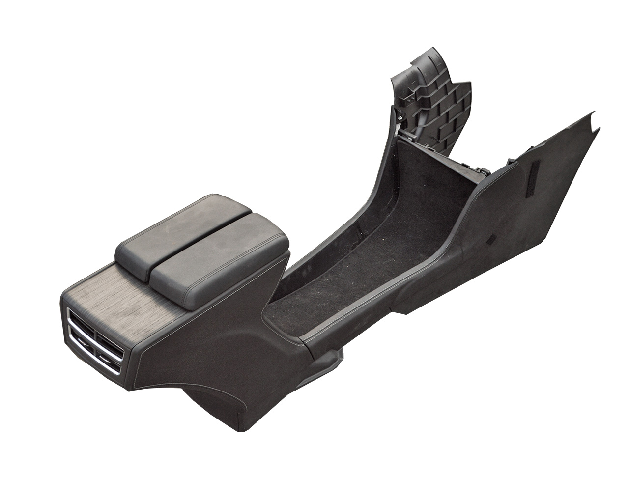 Консоль центральная в сборе черное дерево + черная кожа (OBECHE OPEN PORE+BLACK) TESLA MODEL S, SR
