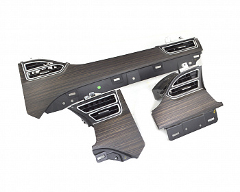 Декоративная накладка торпеды комплект 3 шт с воздуховодами WOOD OPEN PORE HORIZON TESLA MODEL S,SR